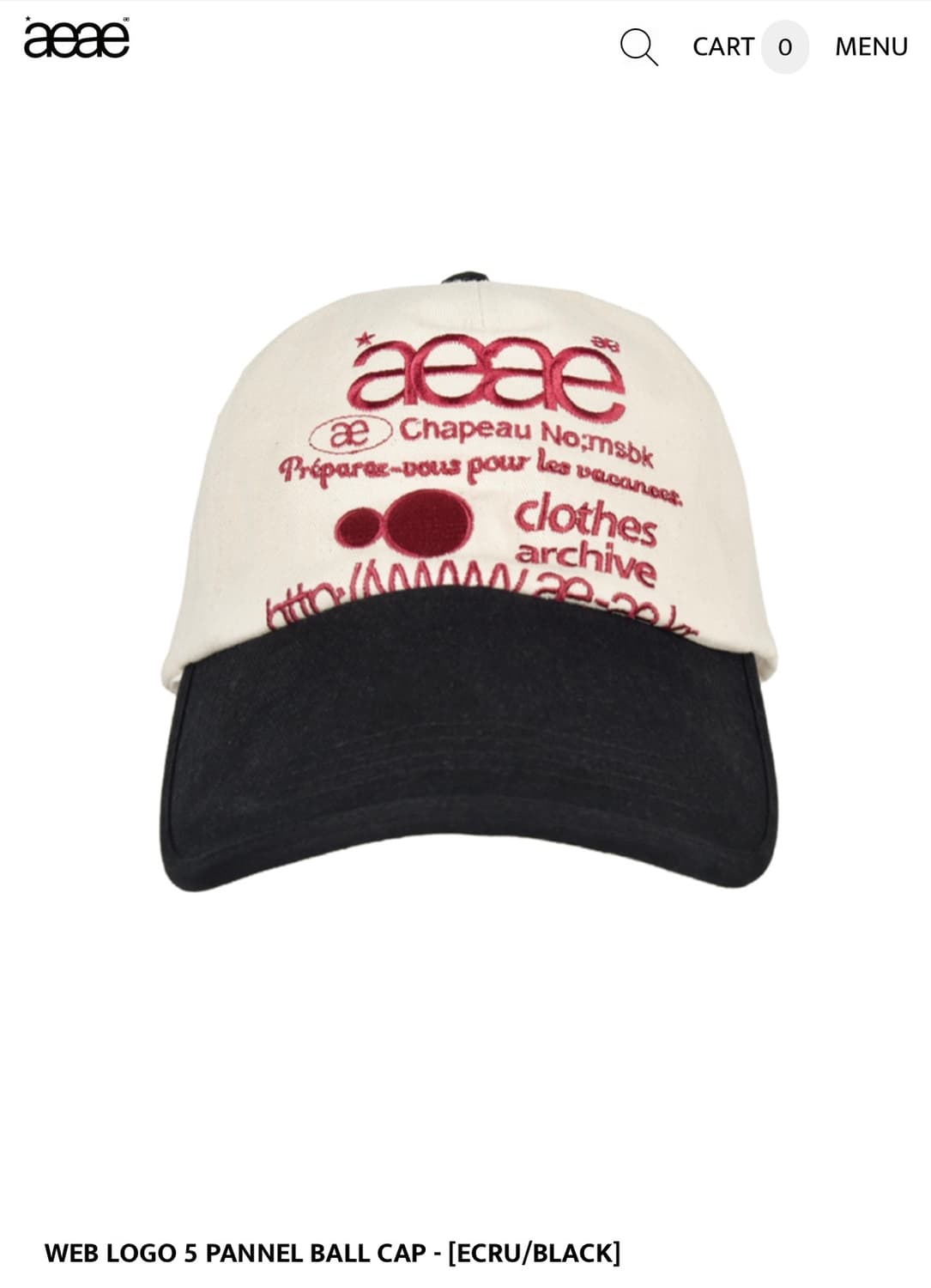 AEAE) Wed Logo 5 Pannel Ball Cap F 상품이미지1