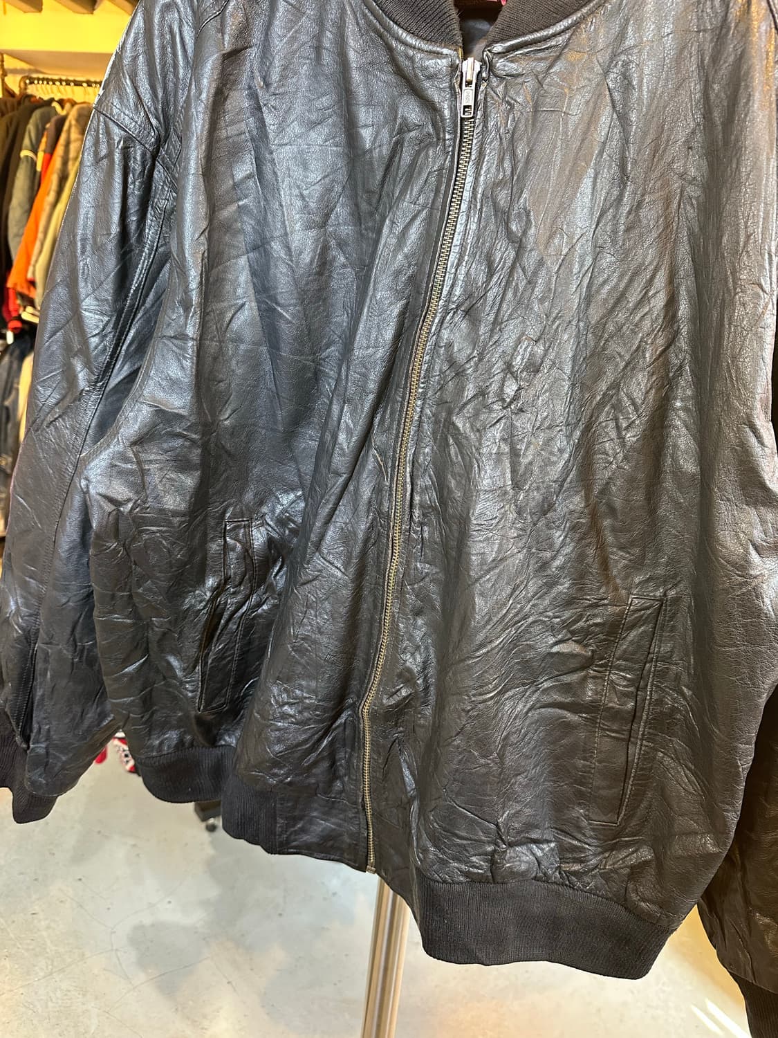 헤비 리얼 레더 MA-1 플라이트 항공 점퍼 상품이미지5