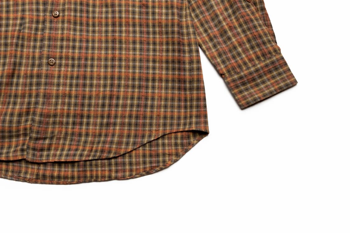 JPN 90s~00s 일본 빈티지 y2k 아메카지 올리브 브라운 체크셔츠 상품이미지6