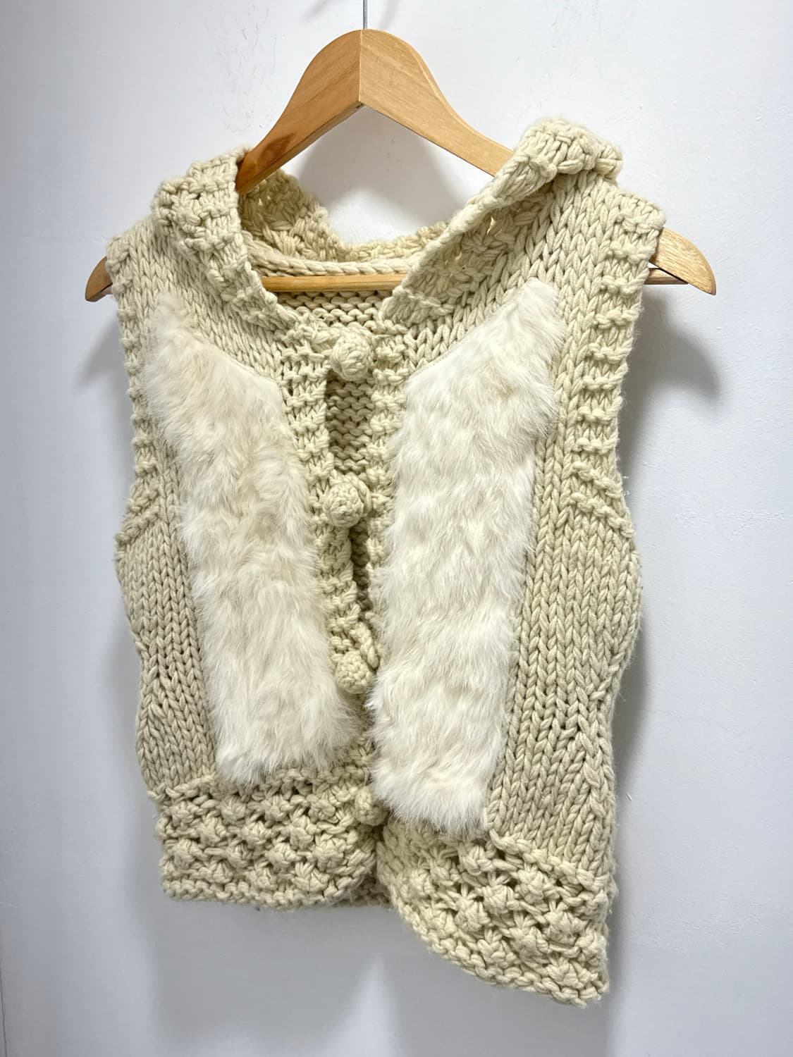 빈티지 니트 후드 베스트 상품이미지1