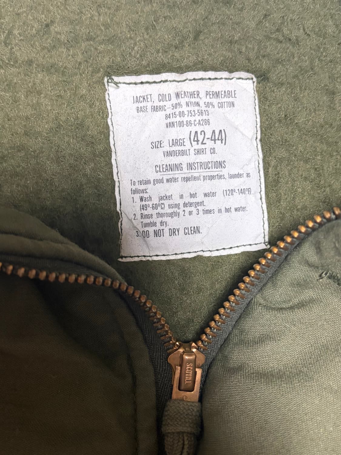 [OG] 80s 미해군 오리지널 A2 덱자켓 라지 (데드스탁) 상품이미지4