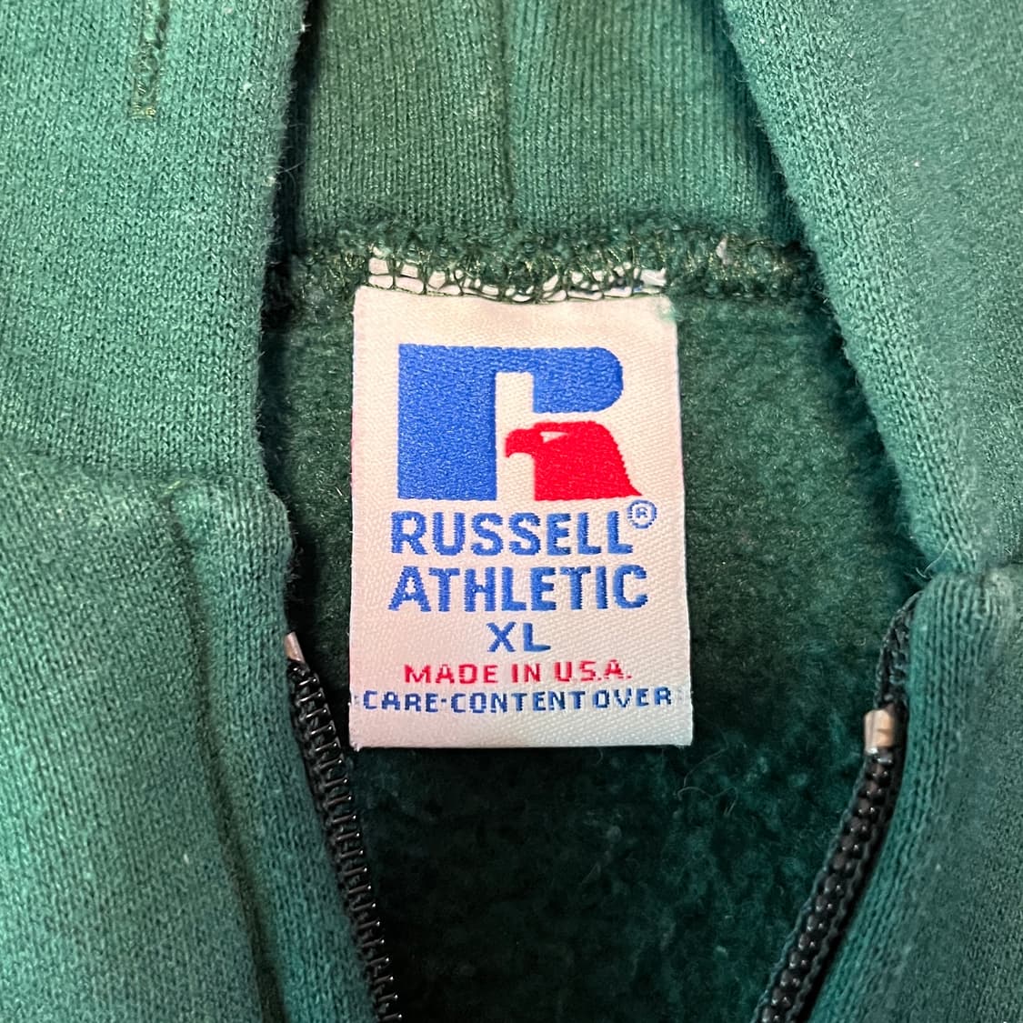 [XL] 90s USA 빈티지 러셀 후드집업 그린 상품이미지4