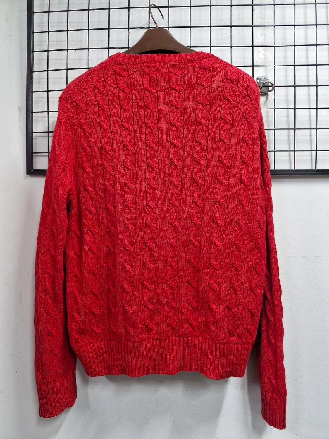 100L 폴로랄프로렌 케이블 니트 레드. 상품이미지6