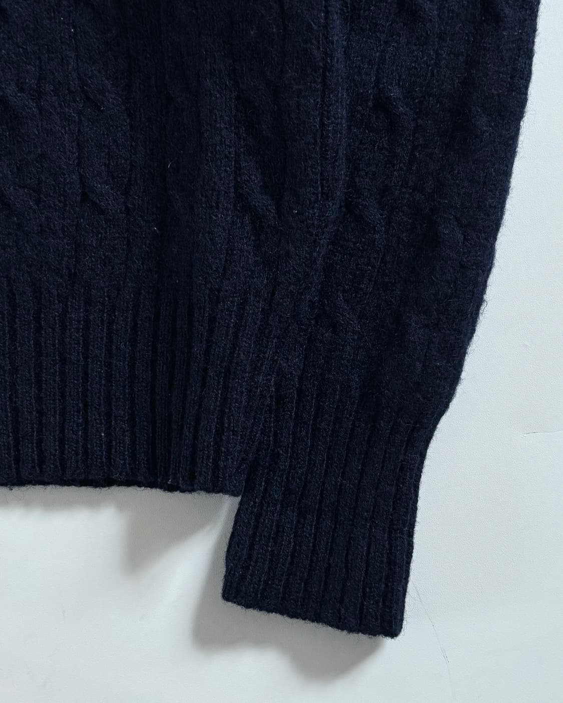 Polo 폴로 랄프로렌 울100 버건디포니 네이비 케이블 니트 상품이미지4