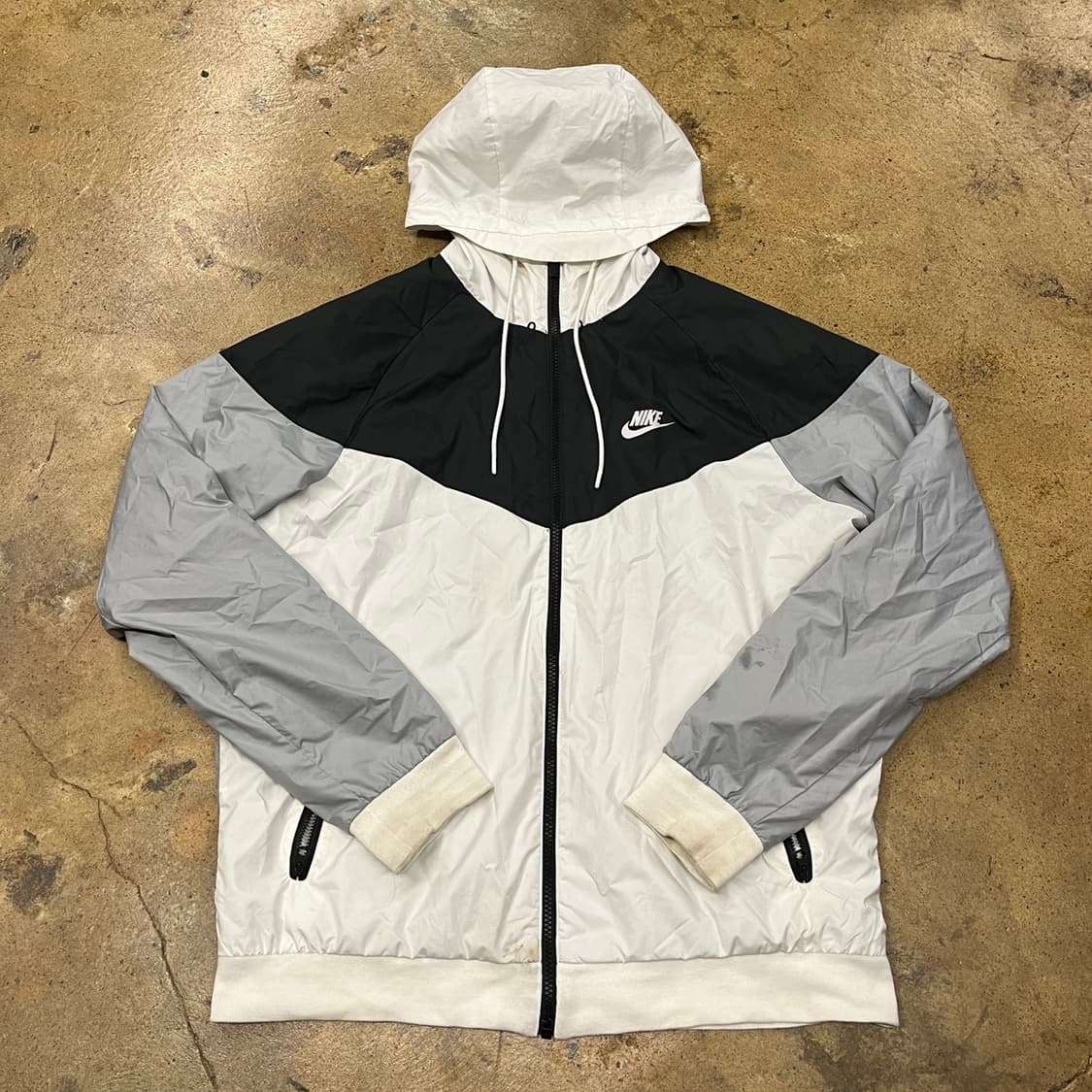 [정품/L] 나이키 바람막이 자켓 블랙 화이트 그레이 b10 상품이미지2