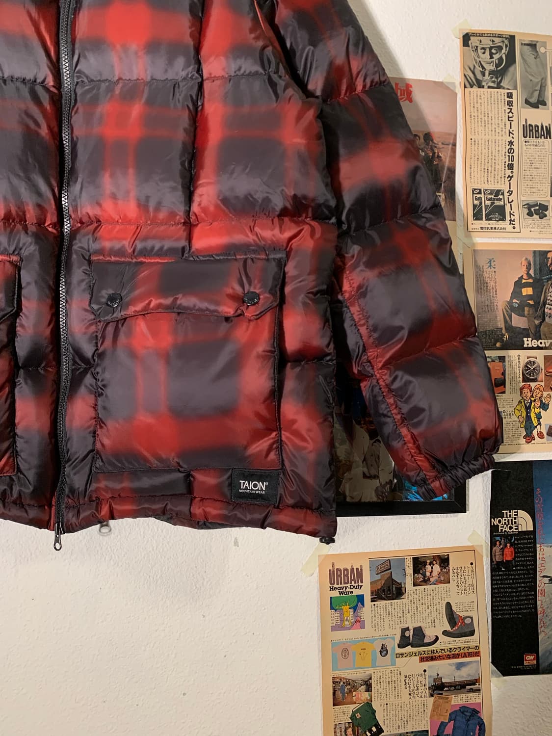 타이온 옴브레 체크 패딩 상품이미지2