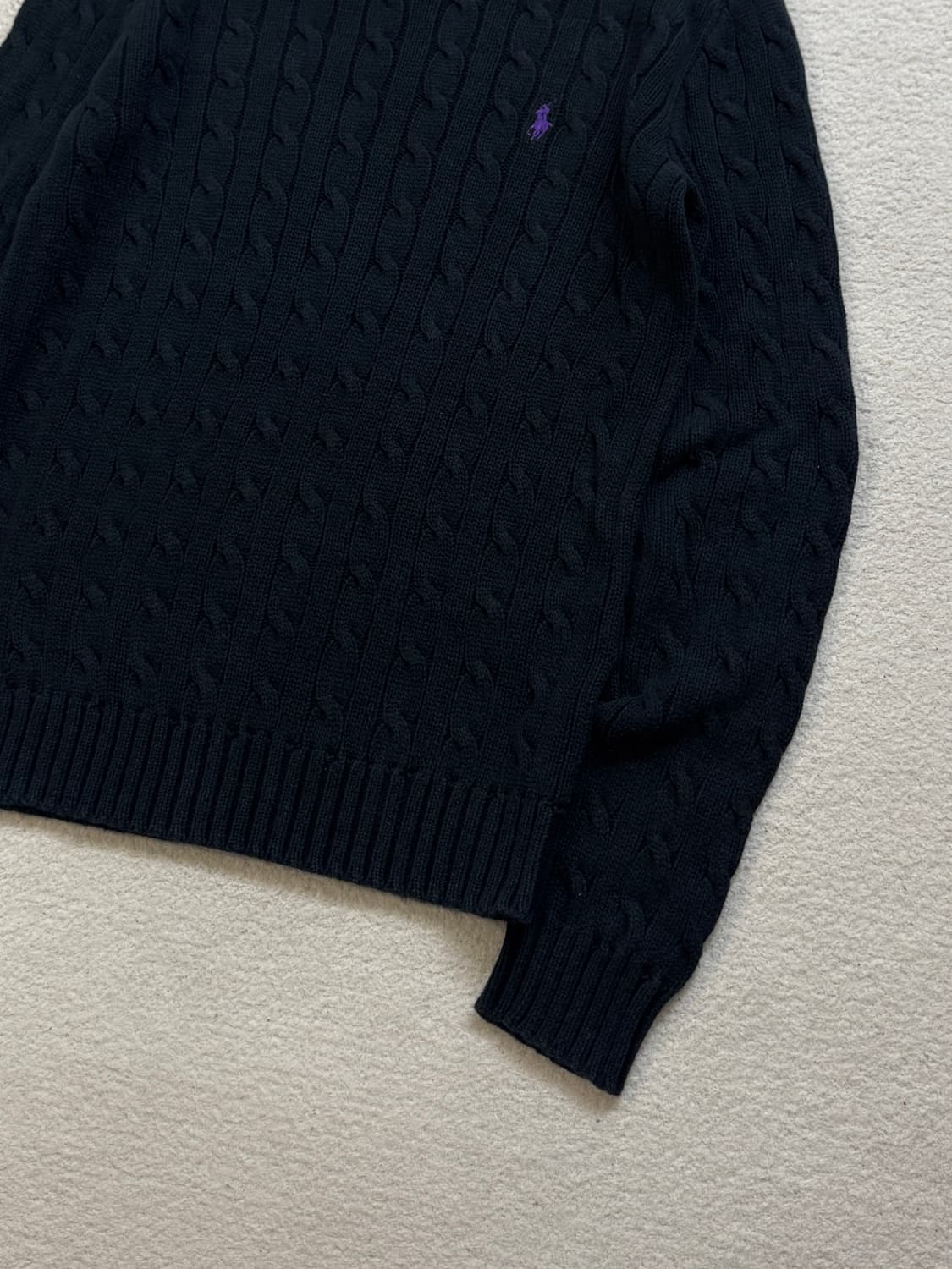 폴로 블랙 케이블 니트 상품이미지3