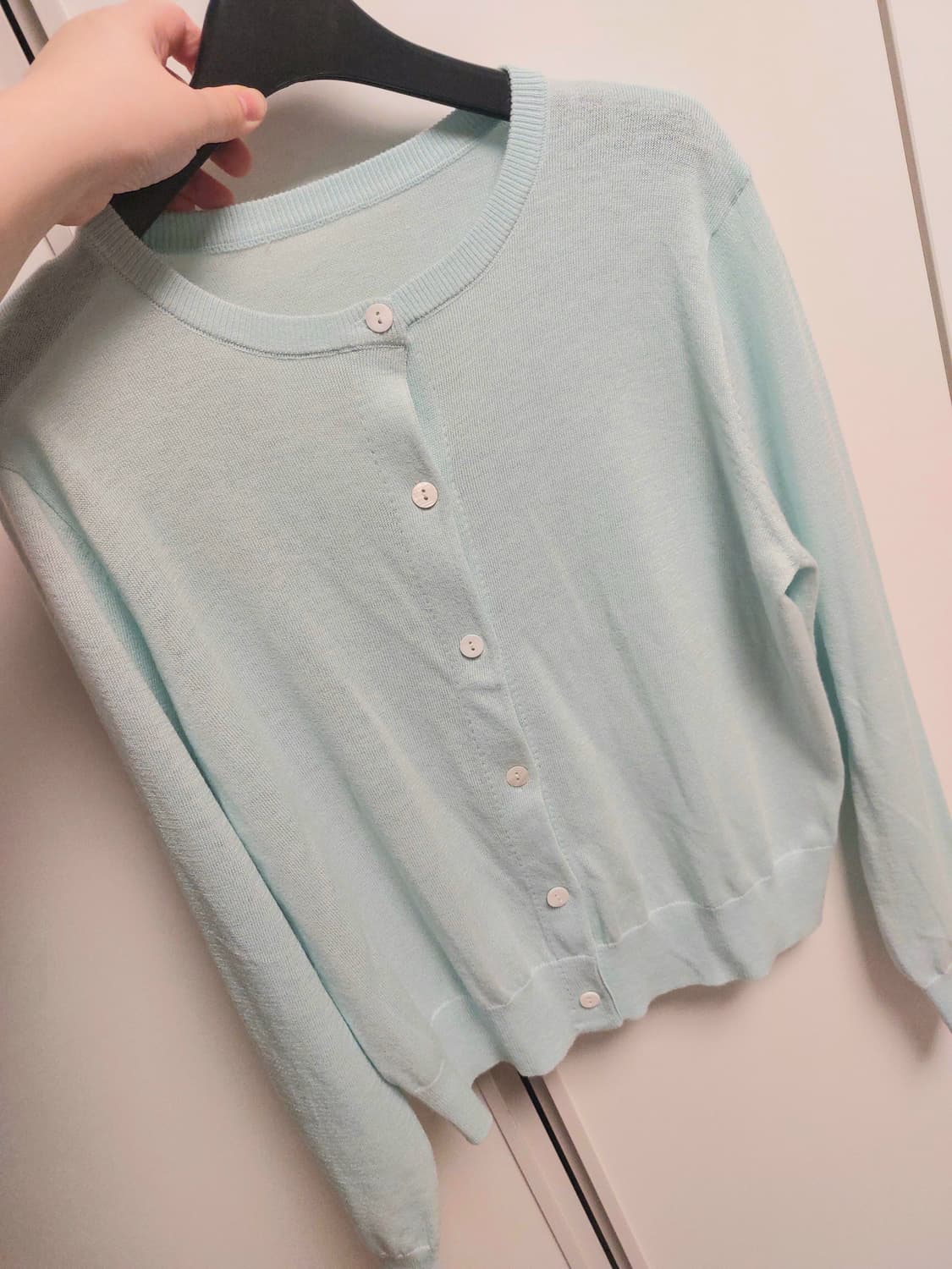 Twee 하늘색/민트색 가디건 상품이미지3