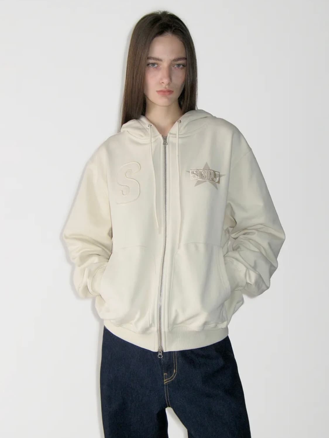 썬번프로젝트 후드집업 크림 상품이미지1