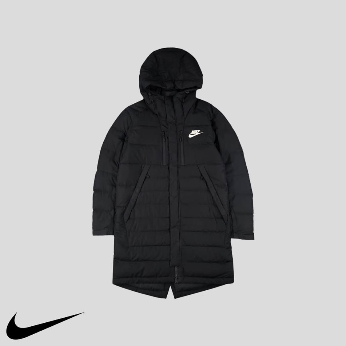 나이키 더블지퍼 덕다운 롱패딩 블랙 105 상품이미지1