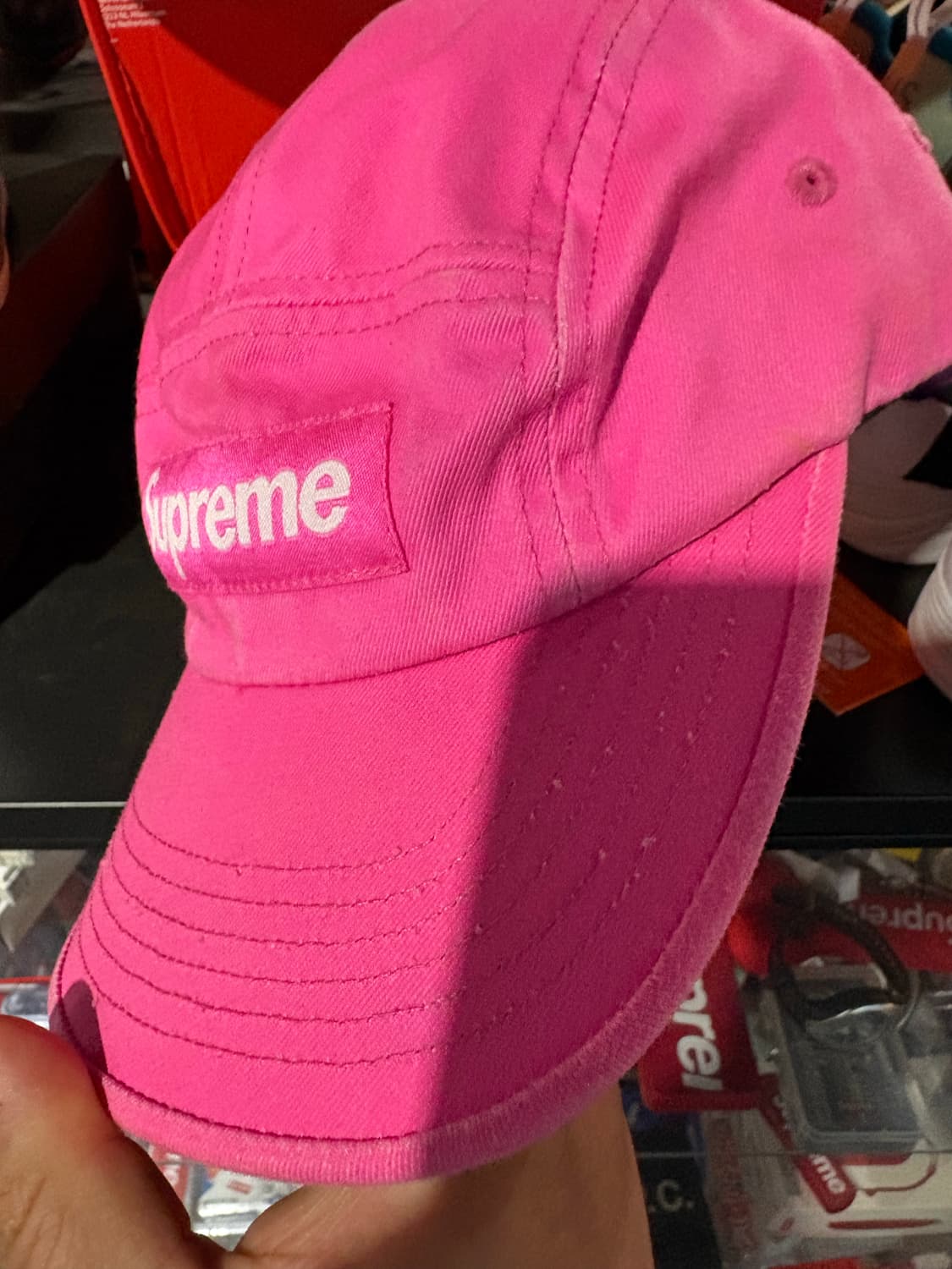 슈프림 워시드 치노 트윌 캠프캡 핑크 - 23SS 상품이미지3