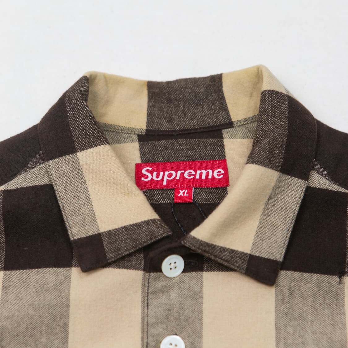 90s 슈프림 버팔로 체크 셔츠 브라운 상품이미지3
