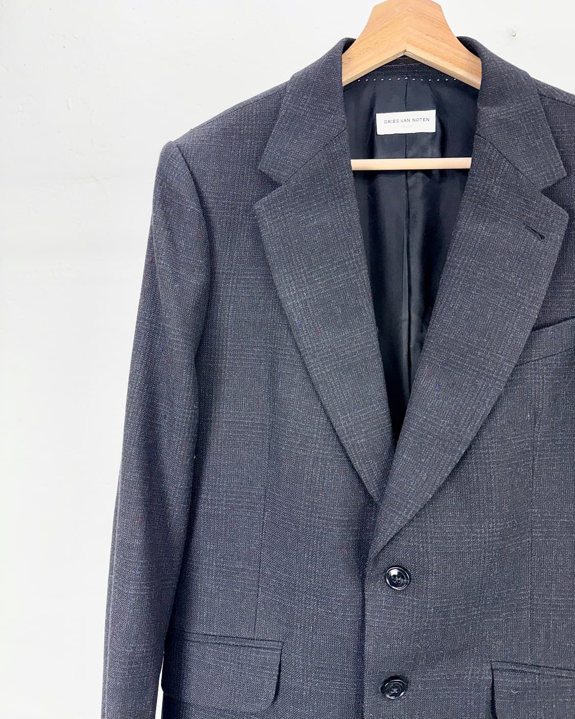 드리스반노튼 블랙 부클레 싱글 브레스티드 블레이저 자켓 상품이미지2