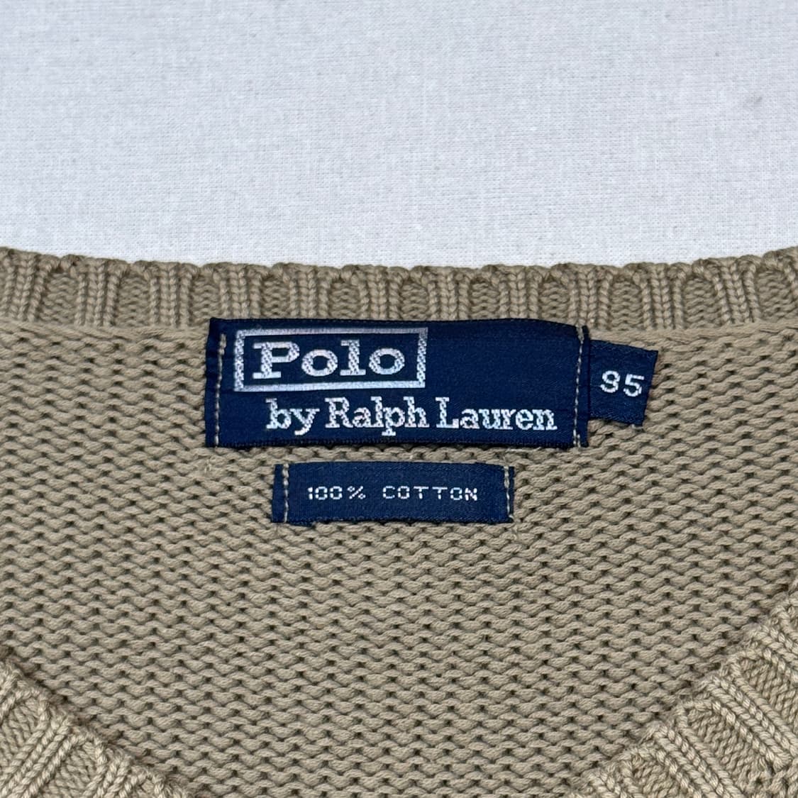 M) 폴로 랄프로렌 브라운 헤비코튼 브이넥 니트 상품이미지6