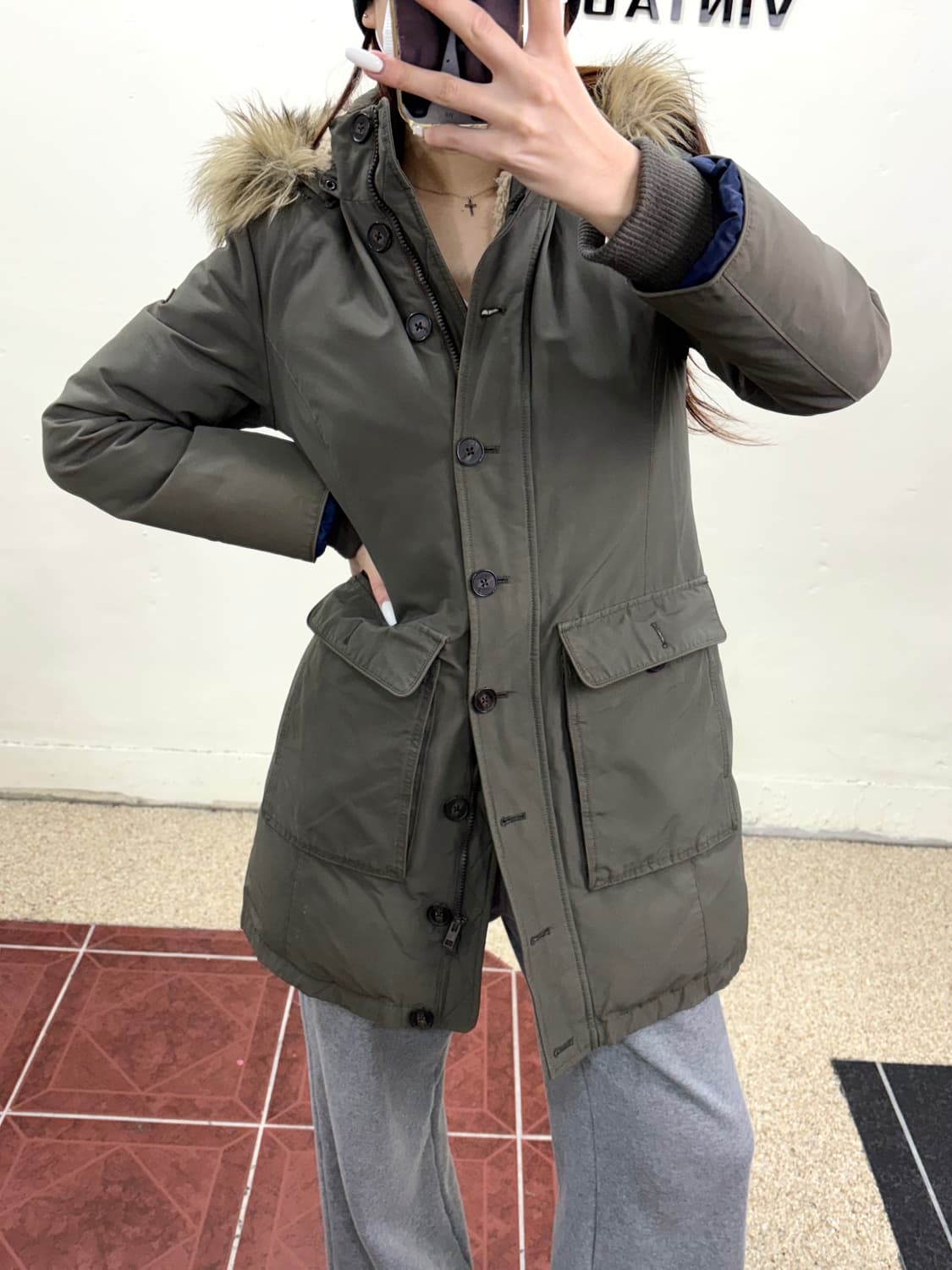 타미힐피거 야상 파카 카키 상품이미지1