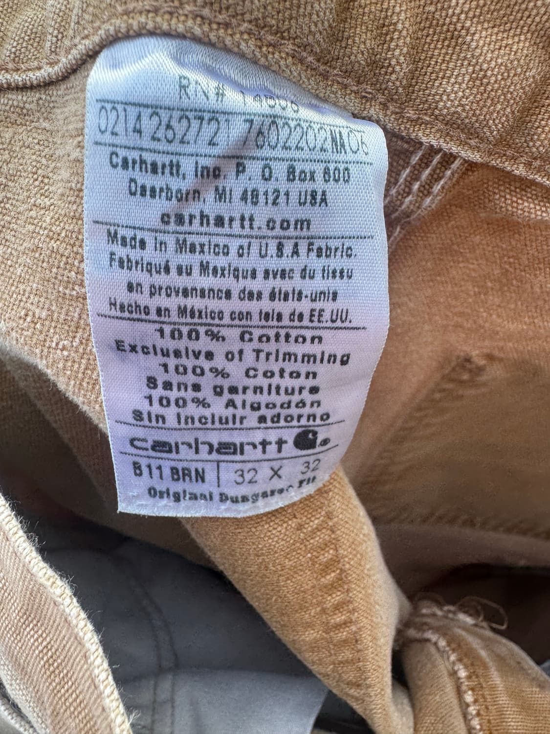 칼하트 빈티지 b11 brn 하드 페이딩 카펜터 싱글니 워크 팬츠 상품이미지7