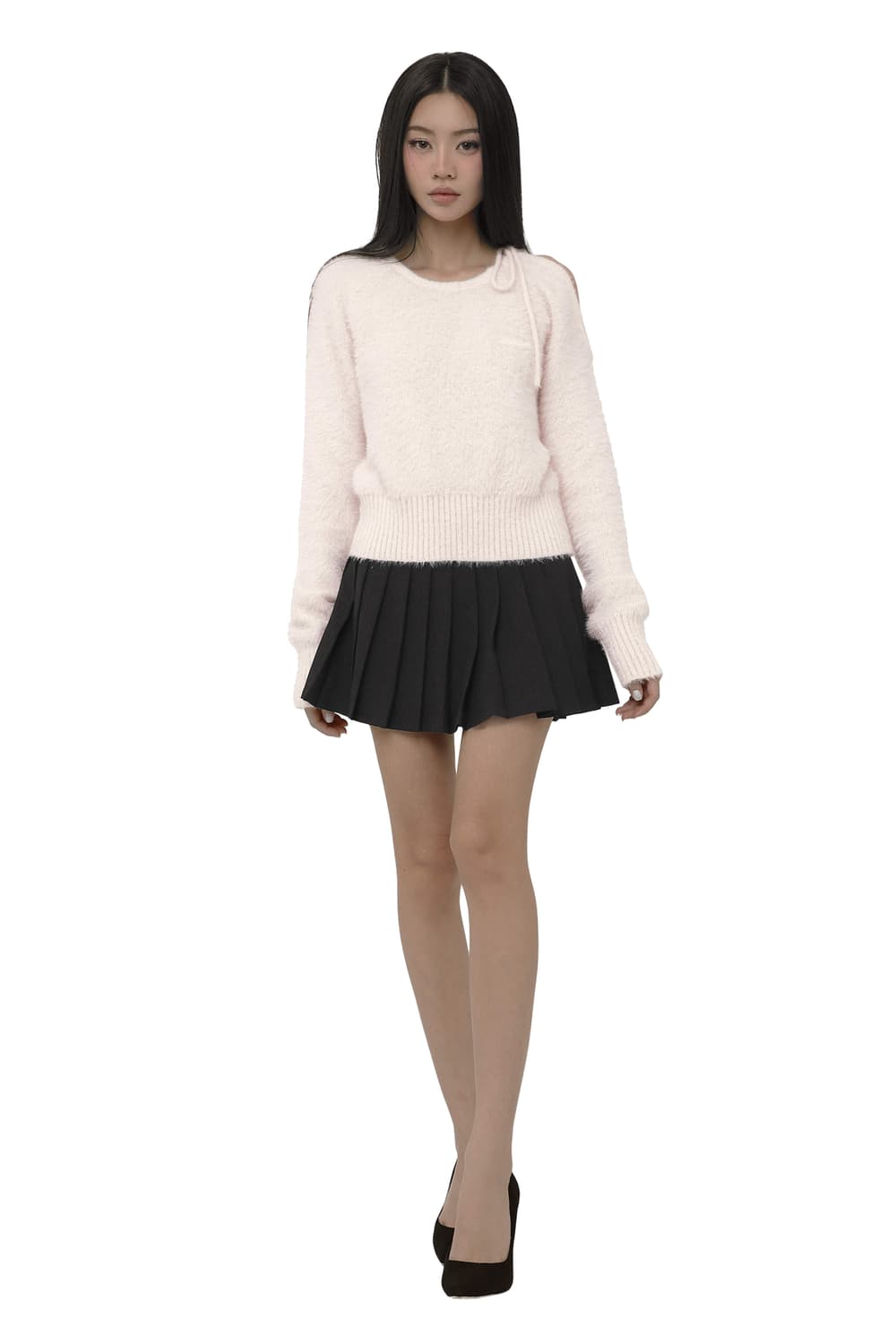 클리시어 Love poem neck string knit, Pink 상품이미지2