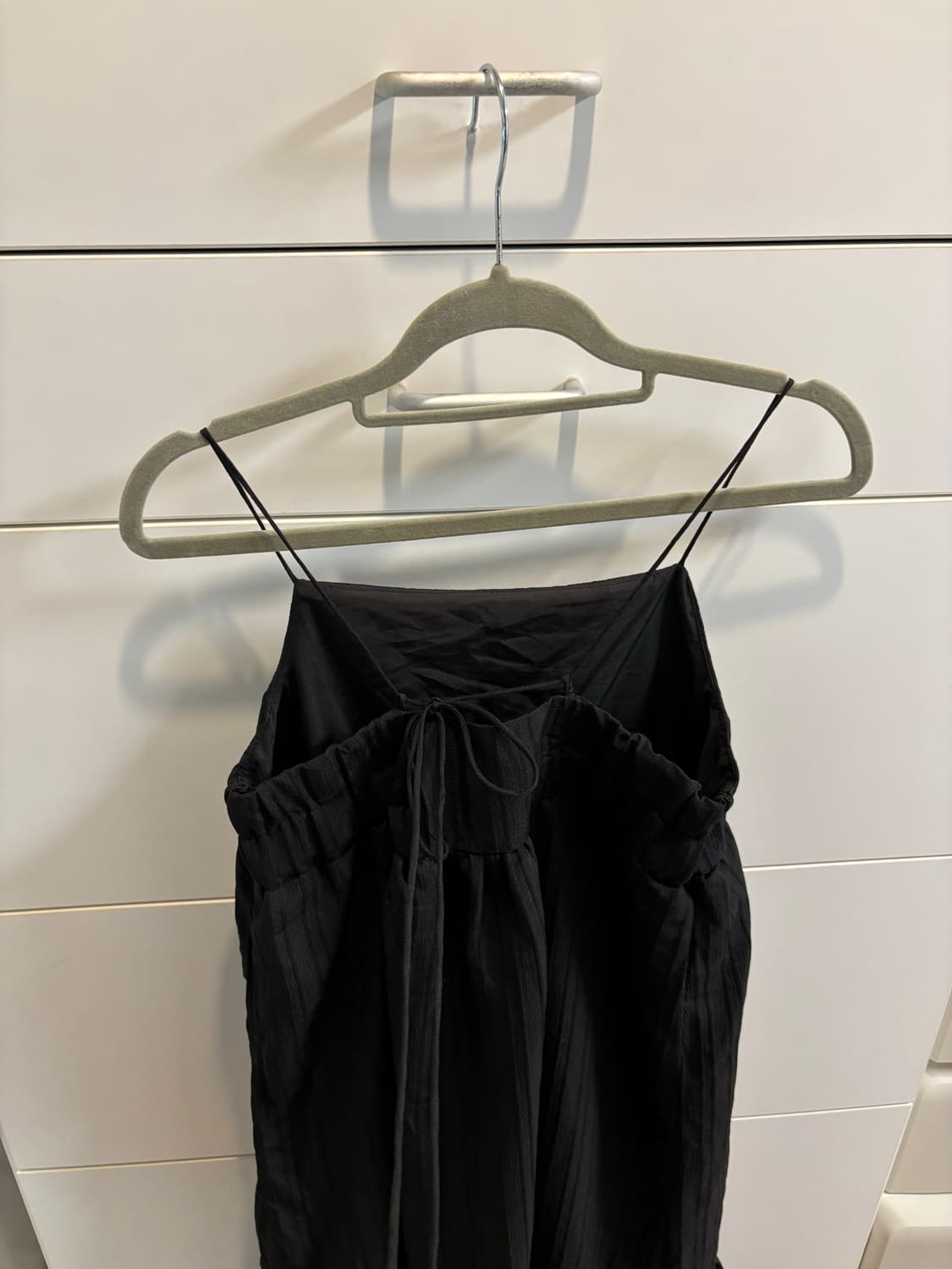 일본구매 끈 조절 레이어드 블랙 롱 원피스 상품이미지5