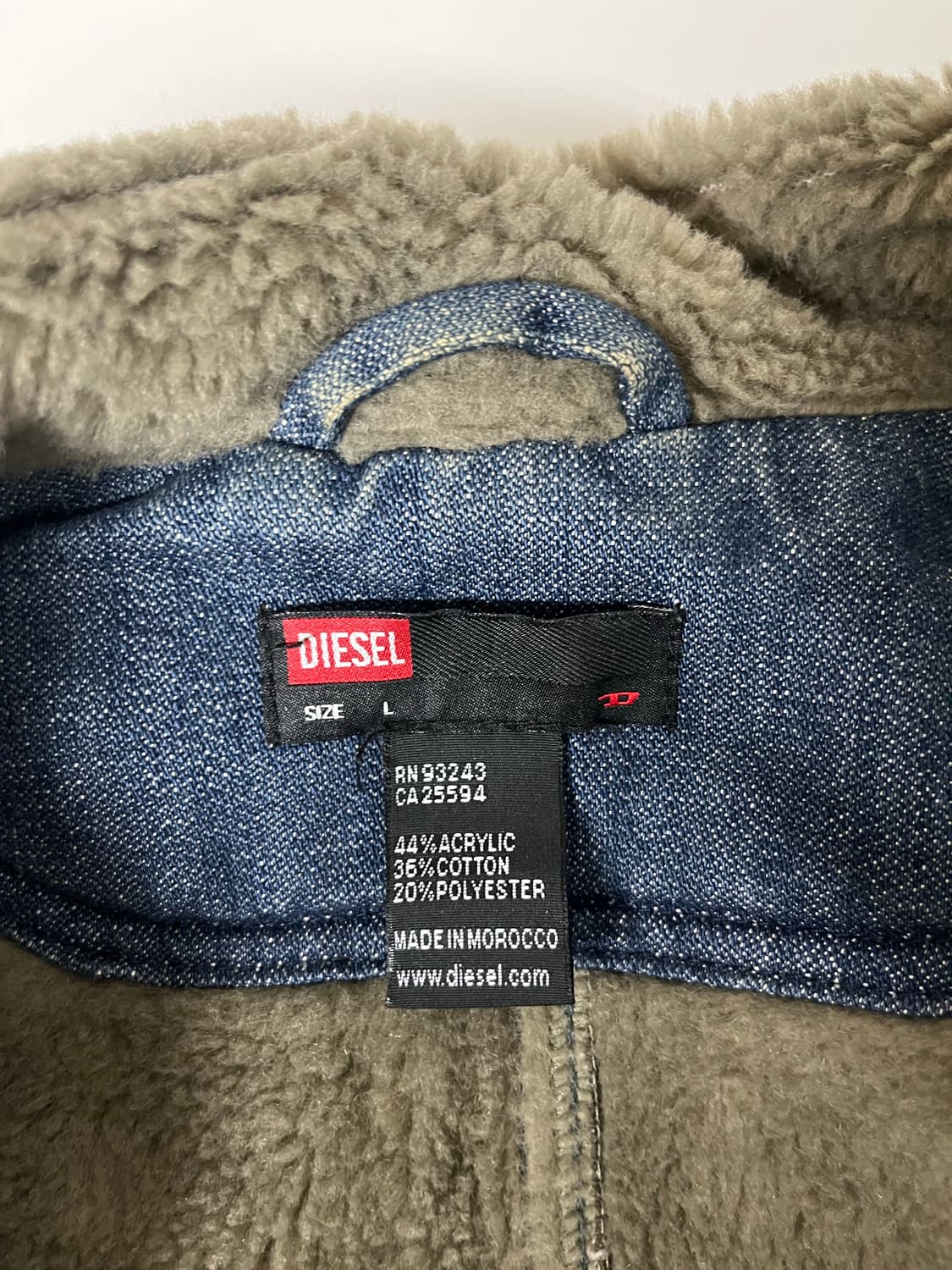 L) 디젤 데님 패치워크 양털 자켓 상품이미지5
