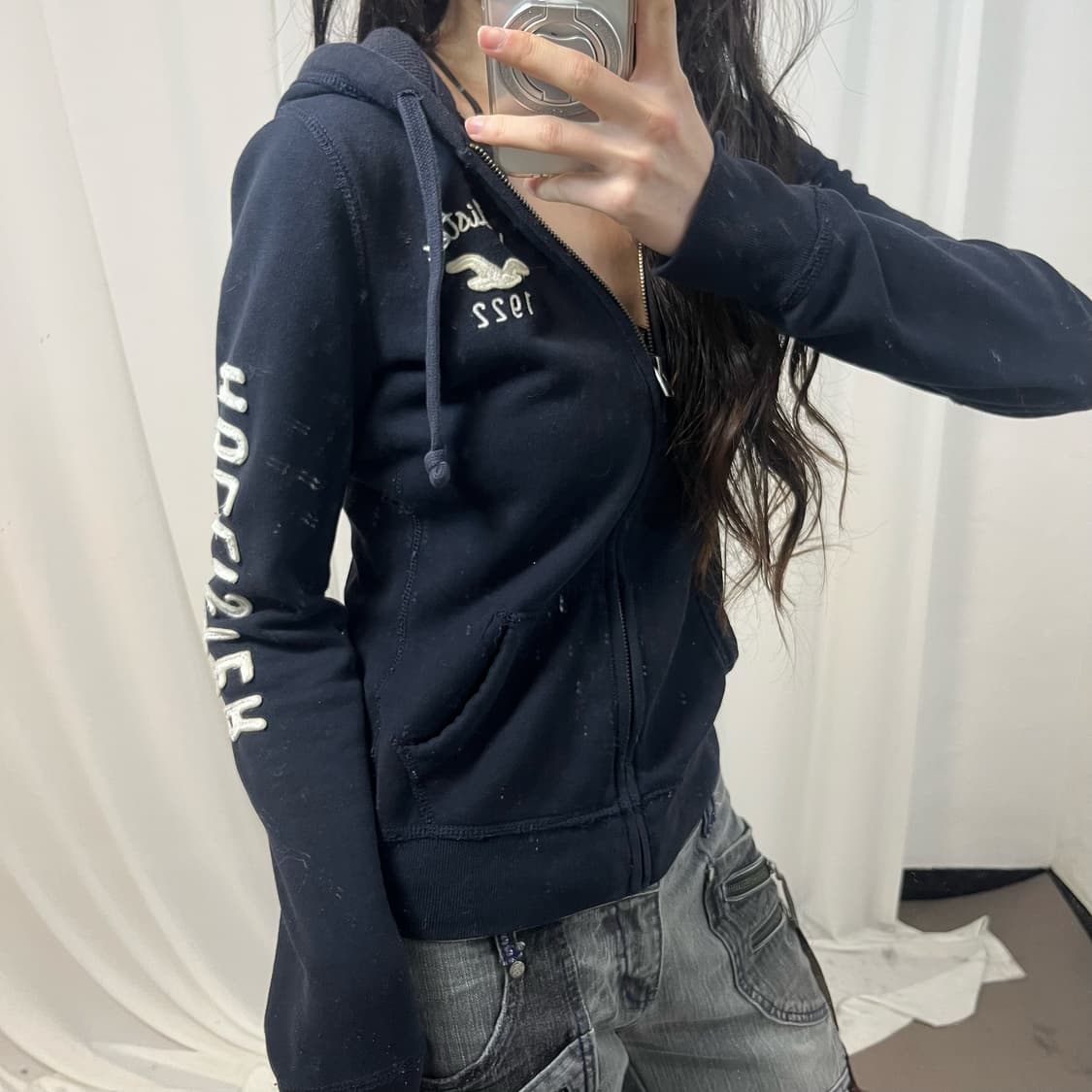 Hollister Navy Hoodie Zip-up 상품이미지3