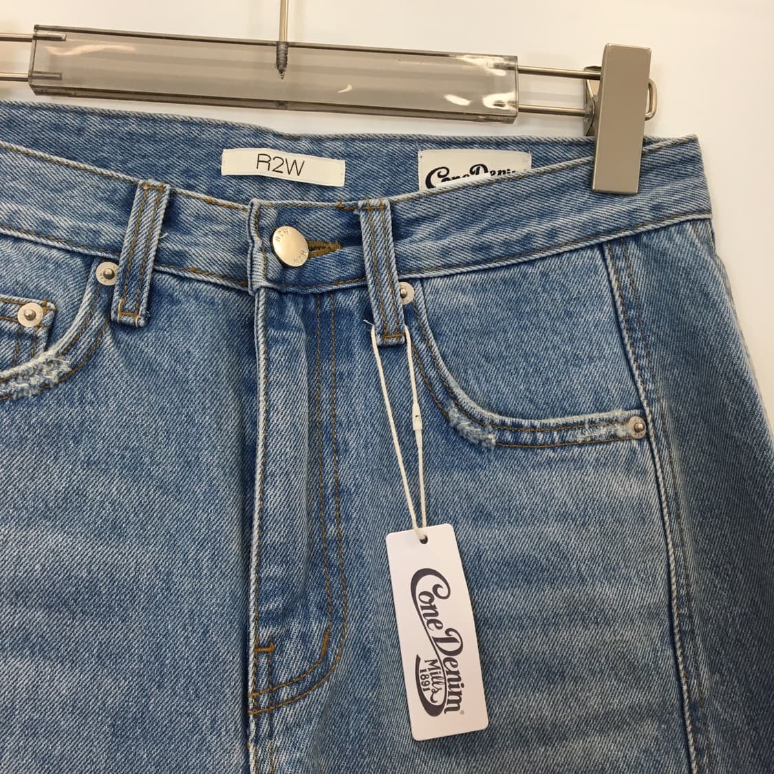 R2W 레디투웨어(새상품)콘데님 사이드패널 와이드 데님진 26 인치  상품이미지3