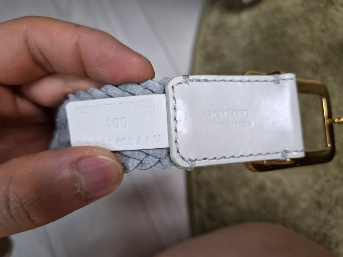 톰포드 화이트 우븐 빈티지 금장 버클 벨트 상품이미지10