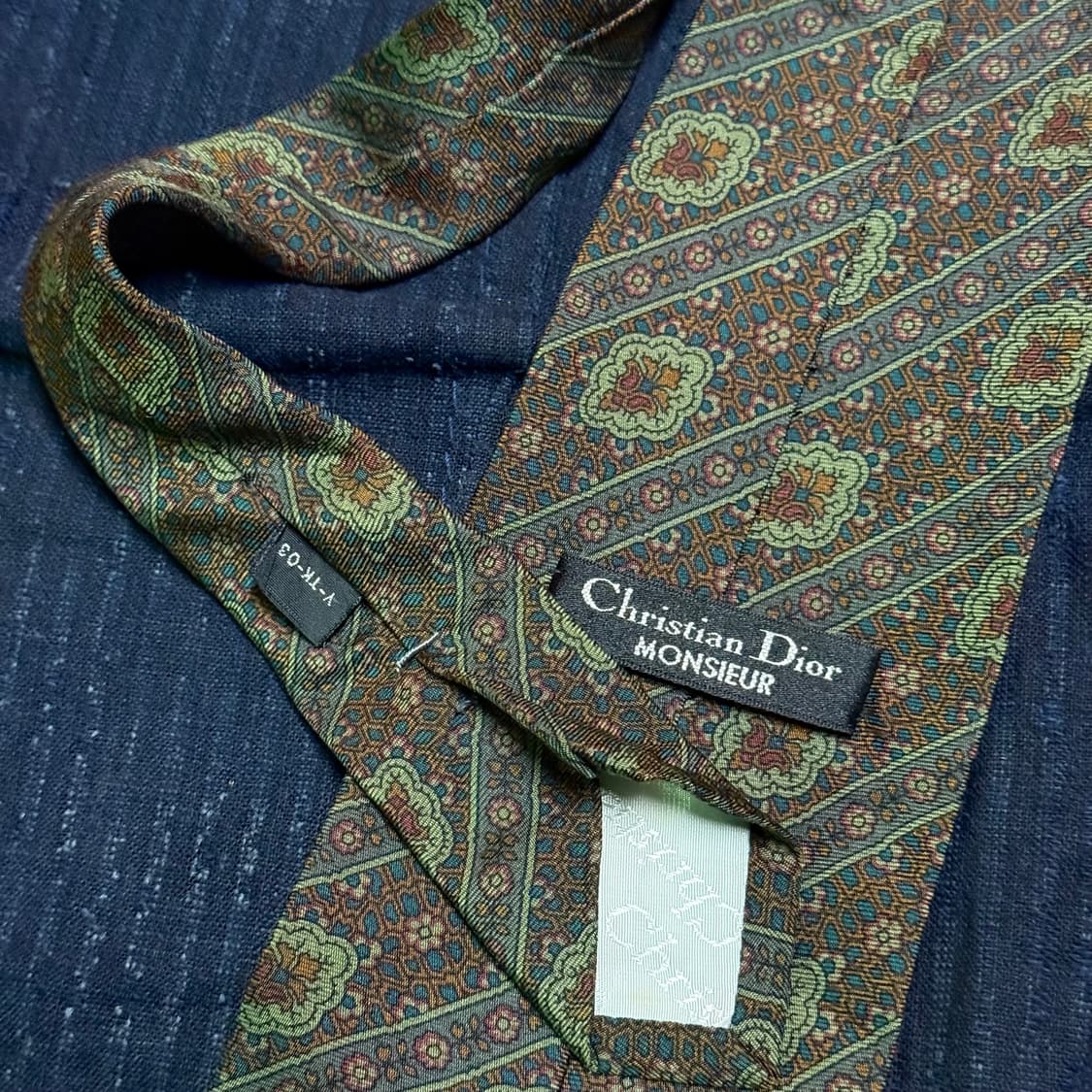90‘s 크리스찬 디올 패턴 코튼 타이 상품이미지4