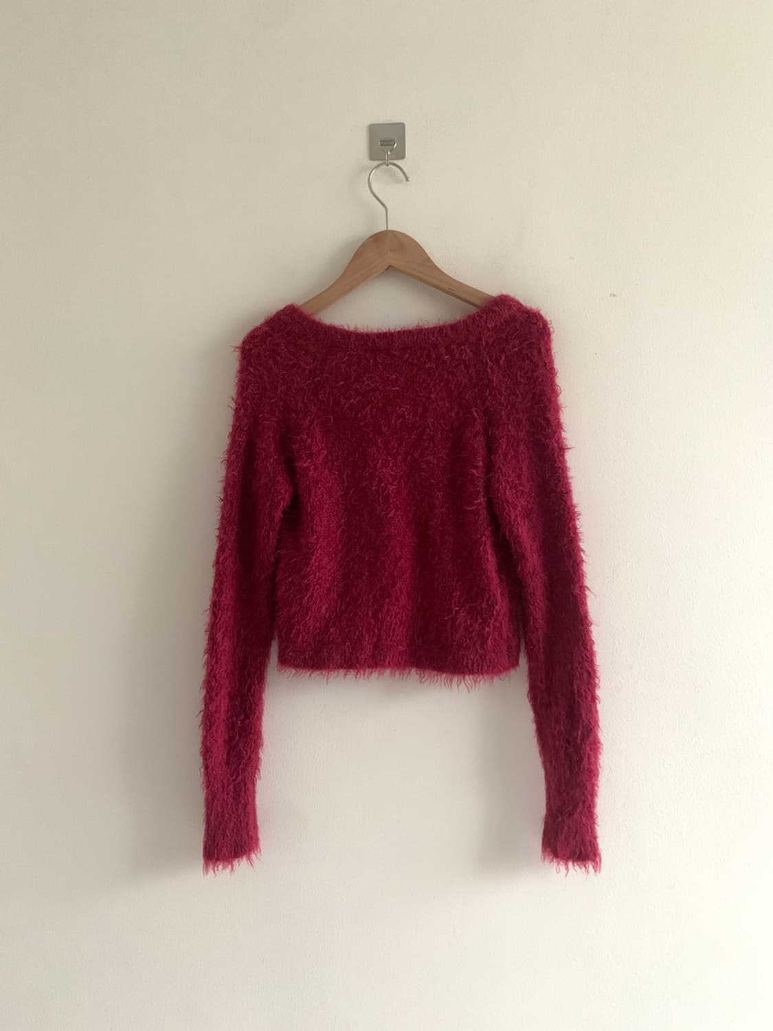 Fur One Button Crop Cardigan 상품이미지8