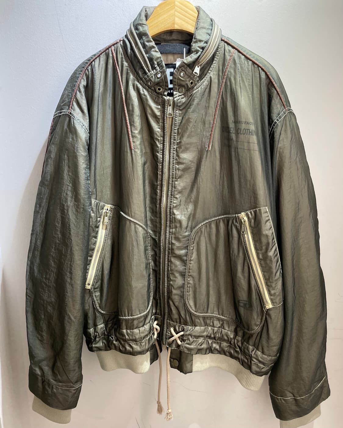 S 디젤 J-U23 나일론 레이어링 카키 봄버 상품이미지3