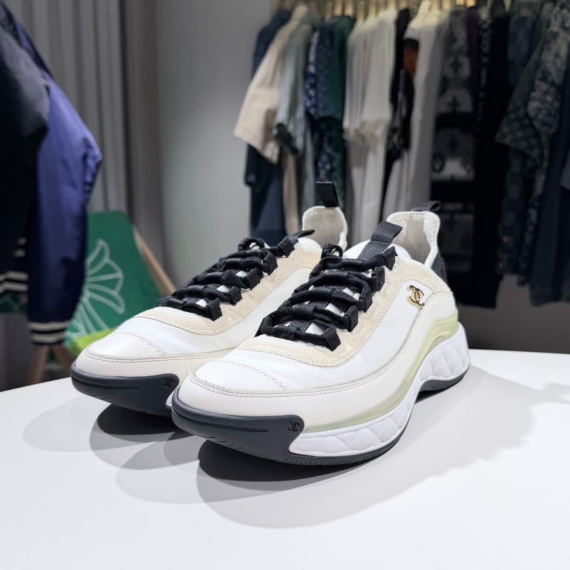 (A/41) / 샤넬 믹스드 파이버 스니커즈 벨벳카프스킨 스니커즈 운동화 상품이미지1