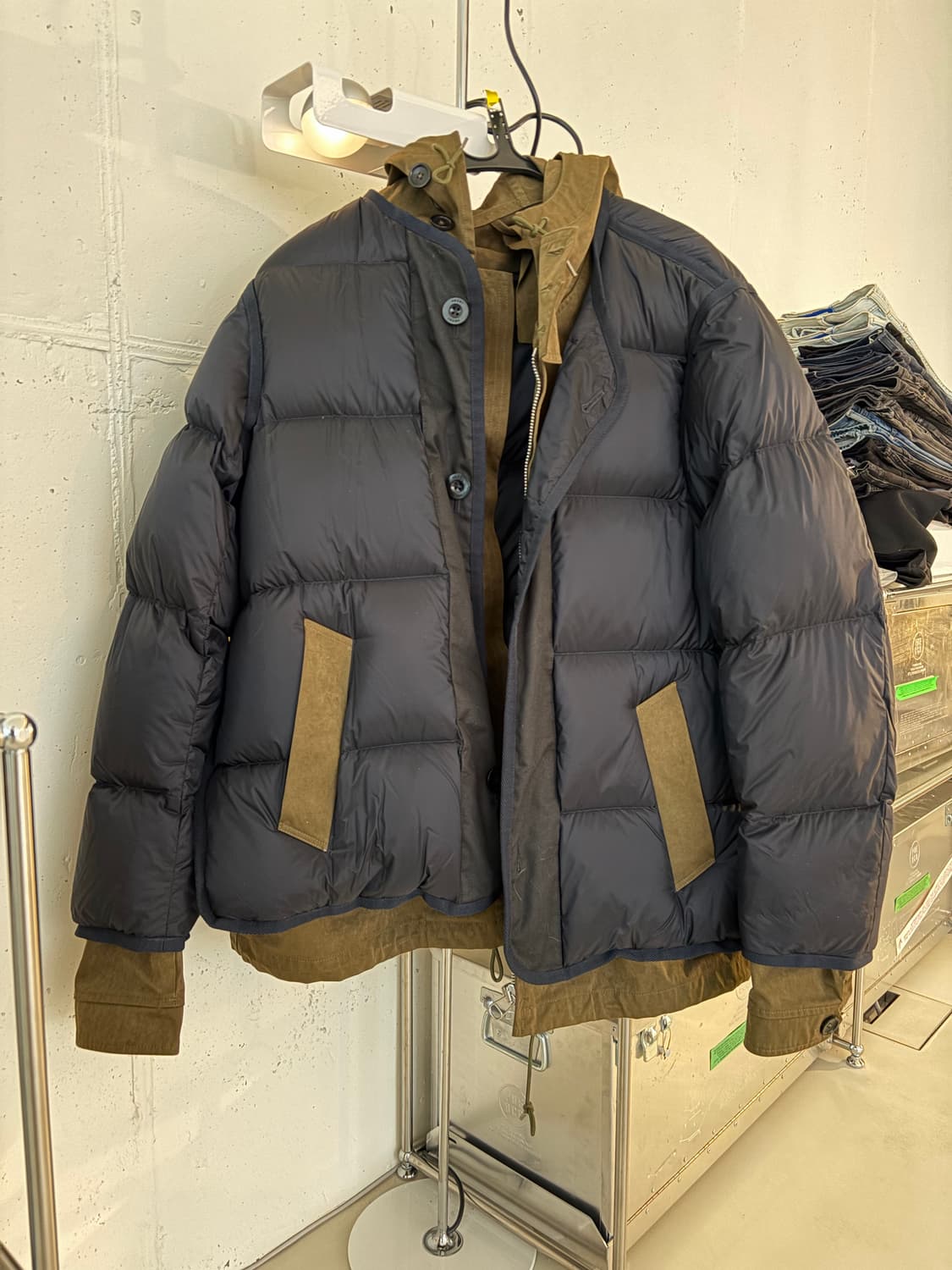 sacai x tenc 콜라보 레이어드 패딩 상품이미지1