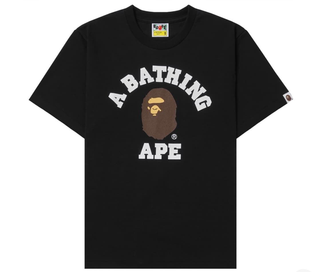 BAPE 베이프 콜리지 컬리지 티셔츠 반팔 상품이미지1