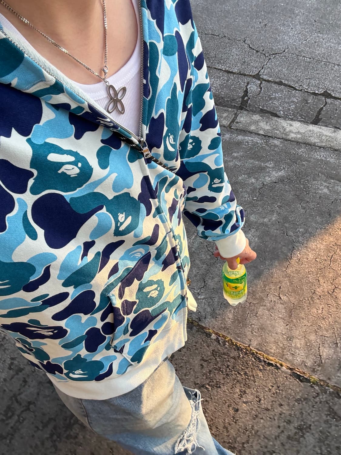 베이프 abc 카모 샤크후드 블루 2xl 상품이미지1