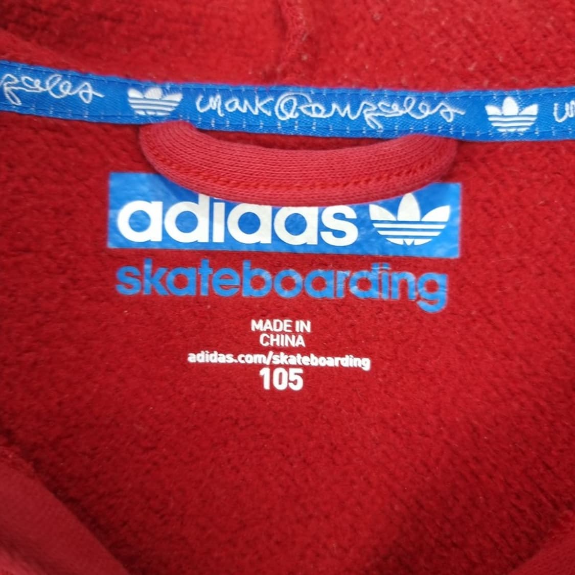 [아디다스 x 마크곤잘레스] 빅로고 프린팅 후드 집업 레드 M19466 상품이미지7