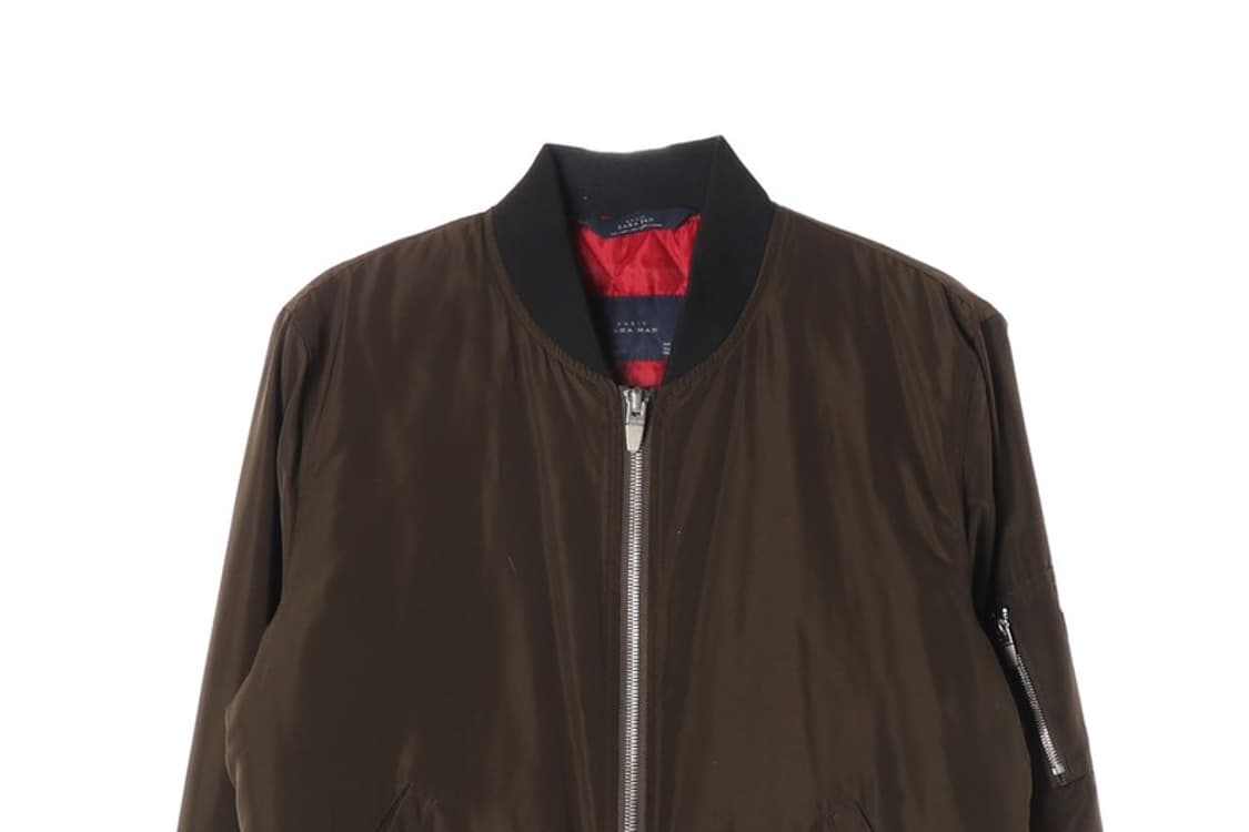 자라 맨 레드 퀼팅 안감 봄버 자켓 L 상품이미지4