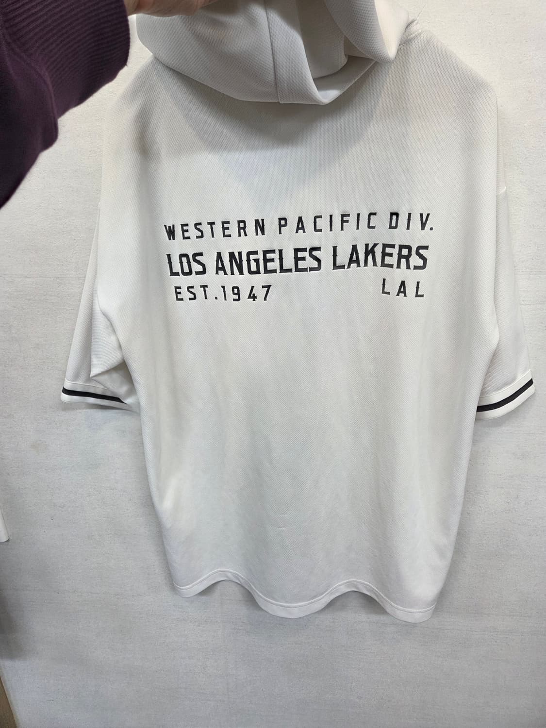 Nba la 레이커스 빈티지 후드 져지반팔 m 상품이미지3
