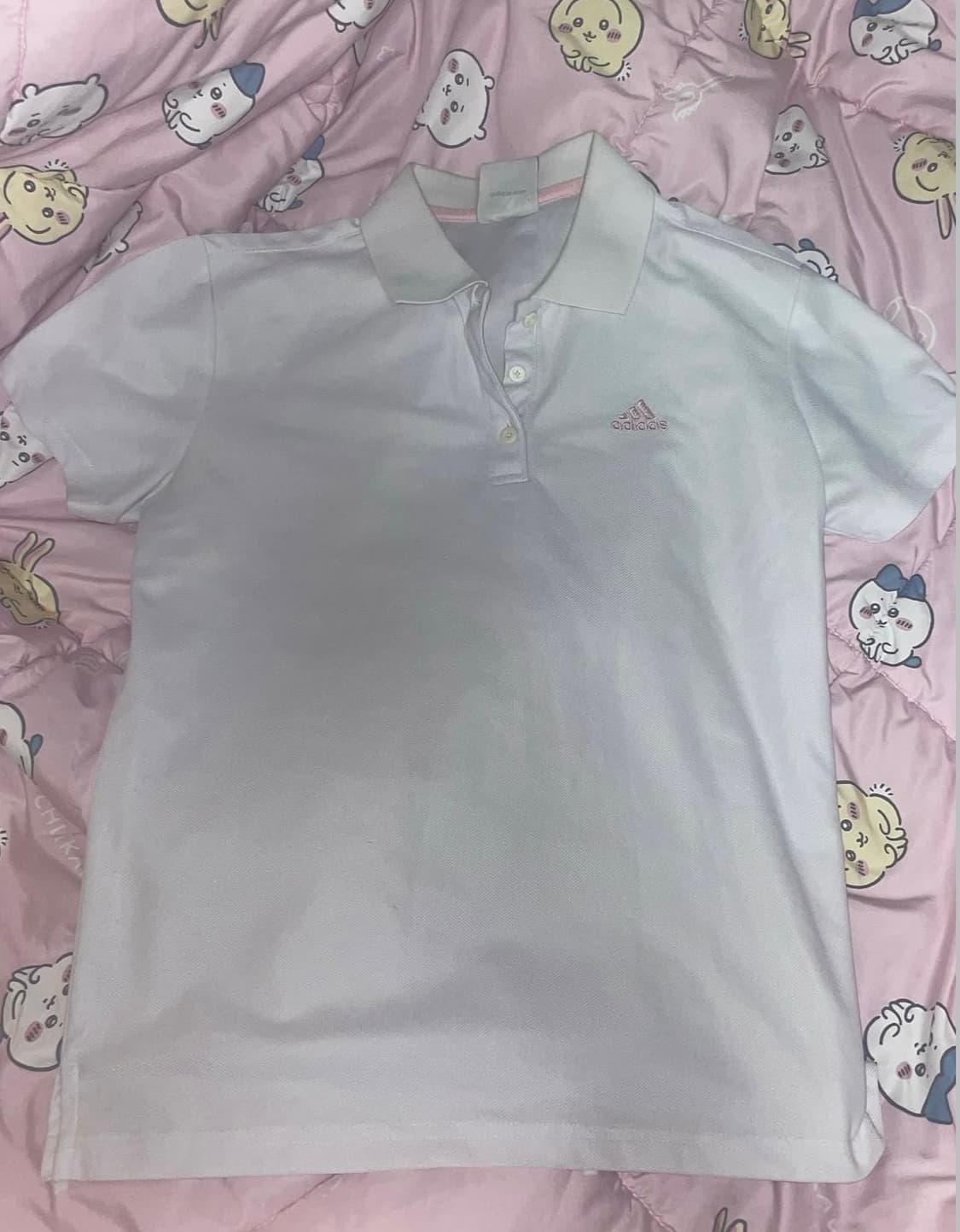 아디다스 연핑크 화이트 카라 반팔티 상품이미지1