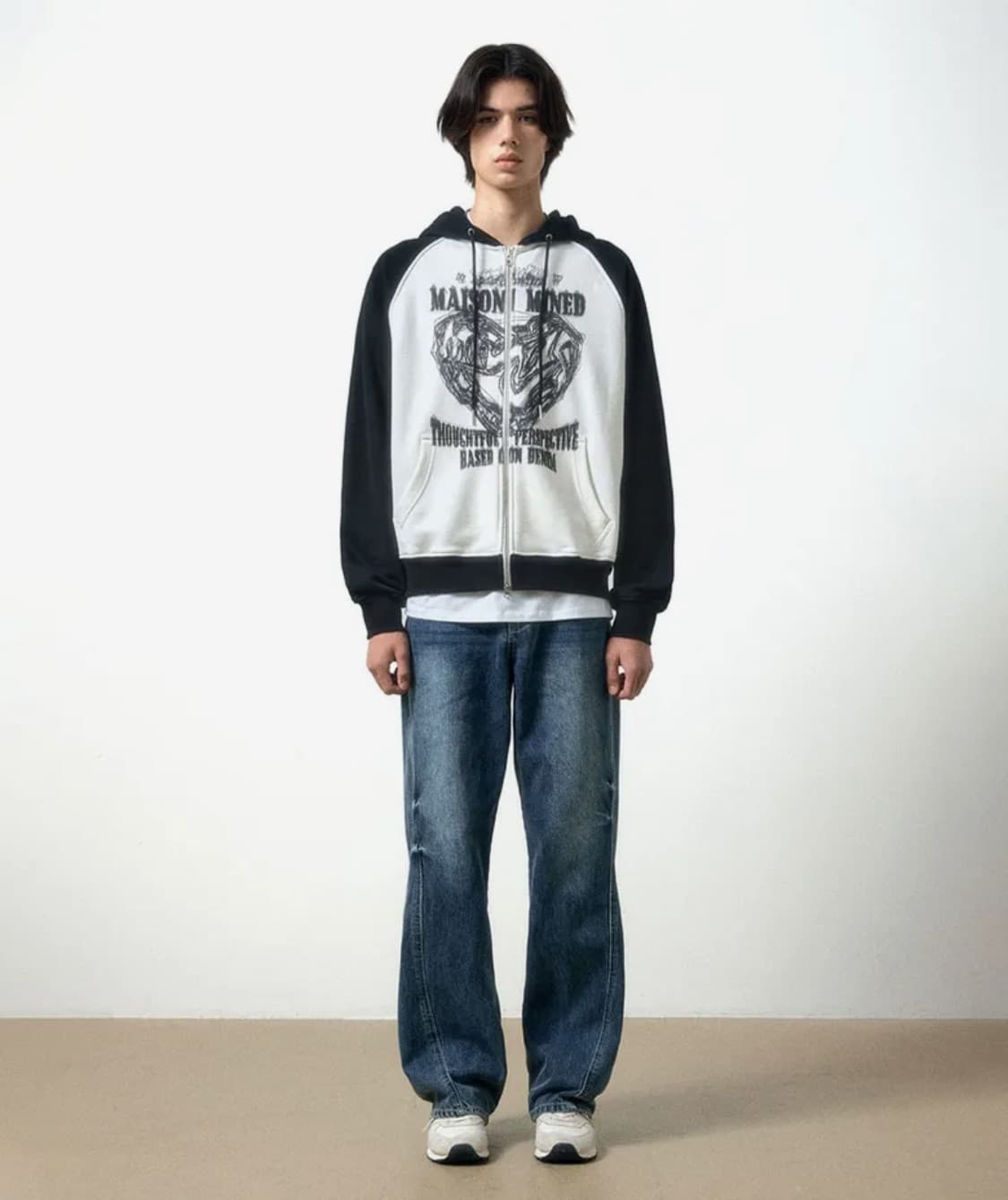 [메종미네드] DOODLE HEART REGLAN SWEAT ZIP UP 상품이미지6