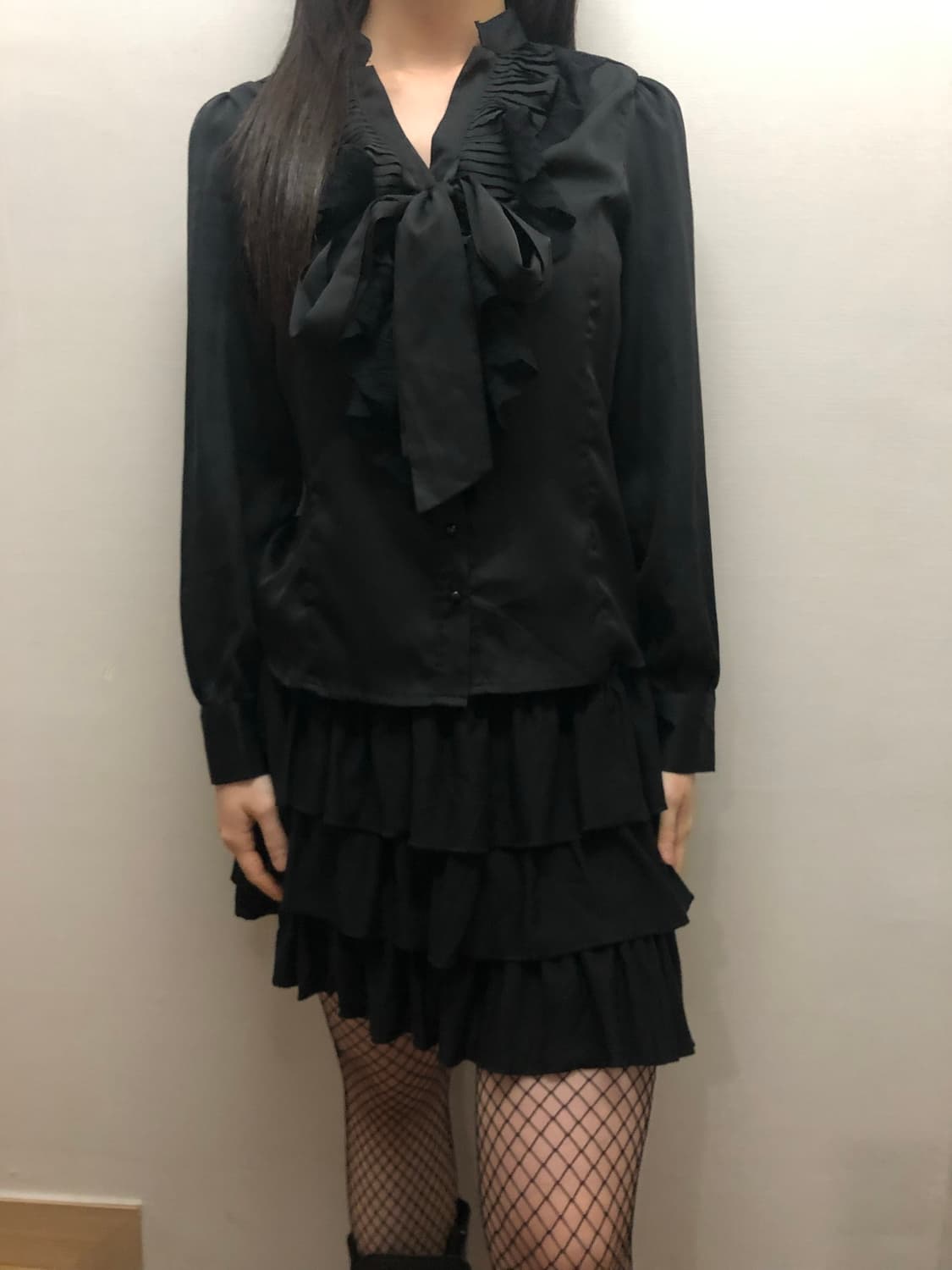 빈티지 블랙 프릴 블라우스 상품이미지6