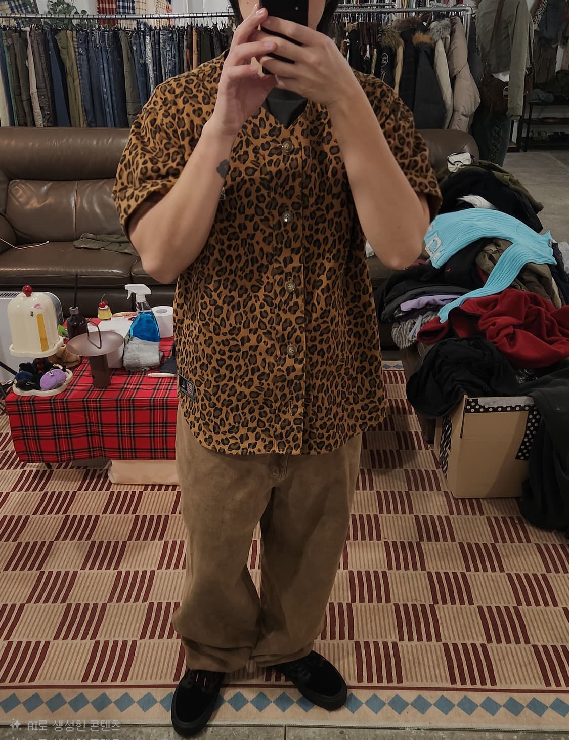 블랙아이패치 레오파드 베이스볼 셔츠 (L) 상품이미지5