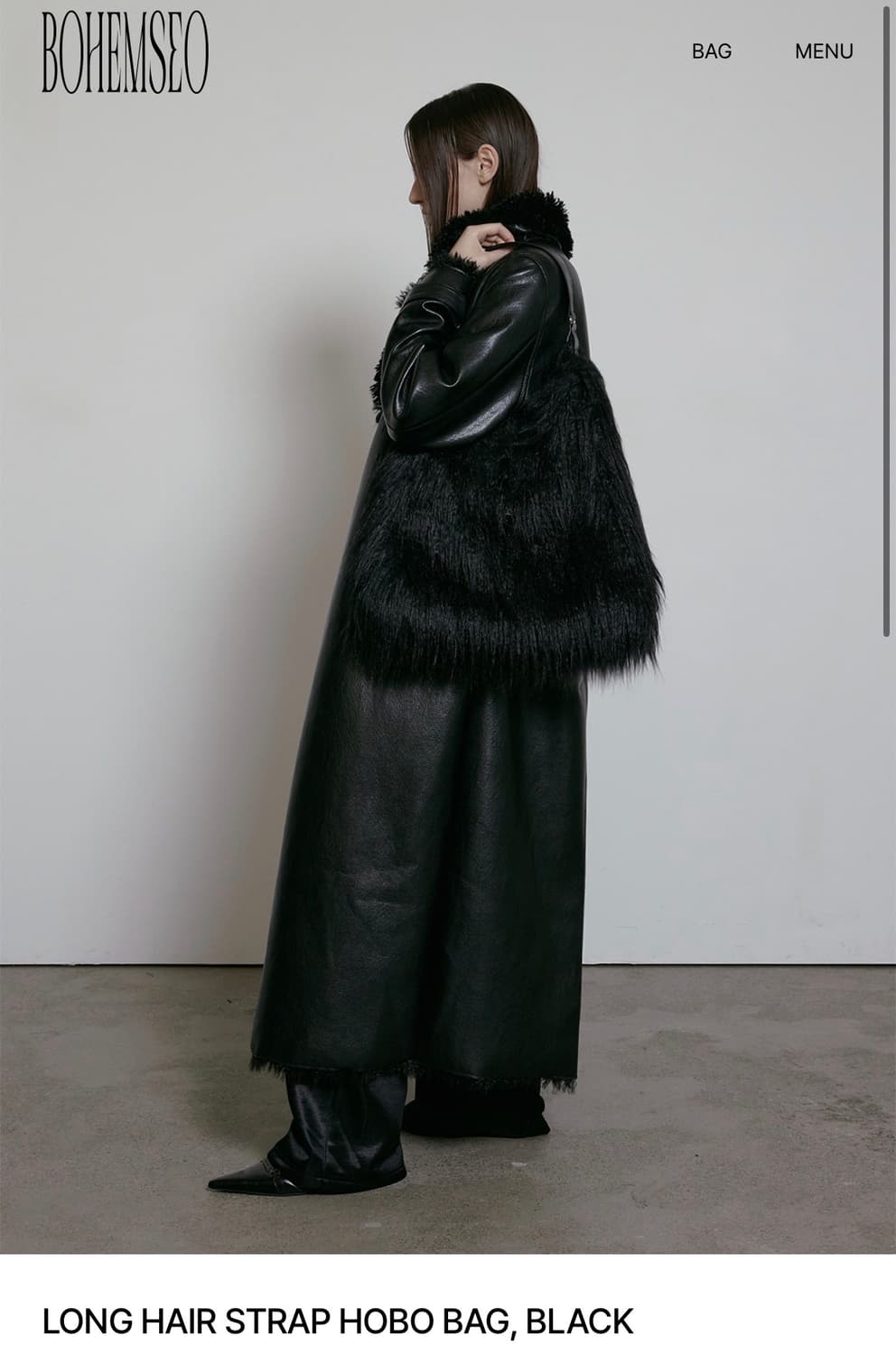 보헤미안서울 LONG HAIR STRAP HOBO BAG 퍼 호보 백 상품이미지2