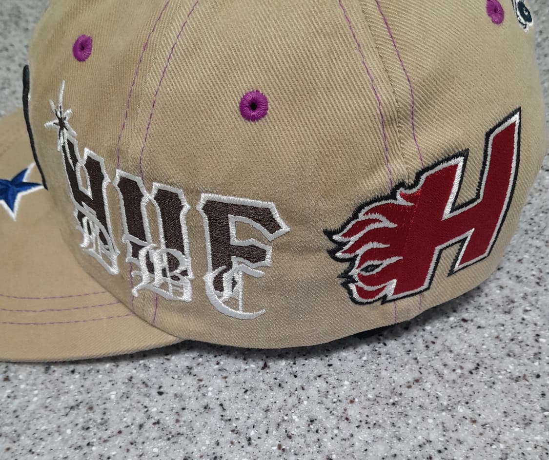 💥허프 자수와펜 패치 스냅백 (베이지)
 상품이미지3