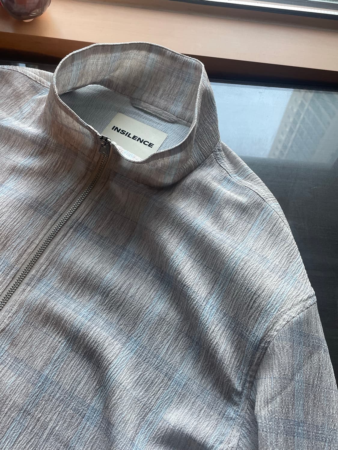 (M) 인사일런스 플리츠 체크 자켓 BEIGE 판매 상품이미지10