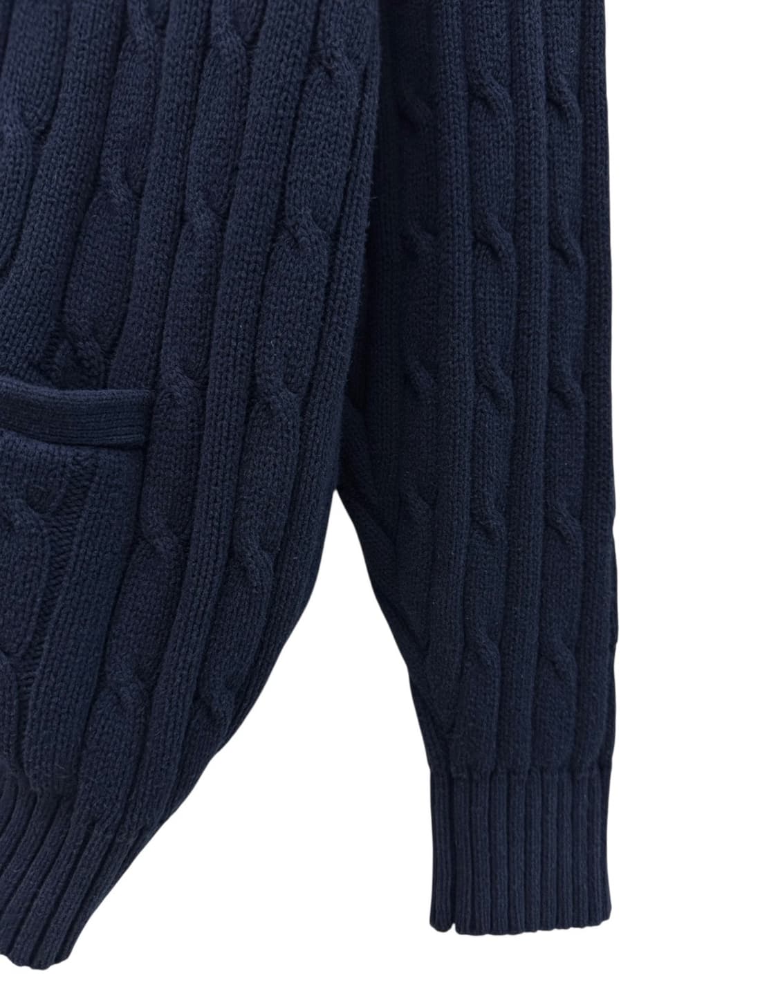 90년대 폴로 꽈배기 니트 가디건 네이비 (2XL) 상품이미지5