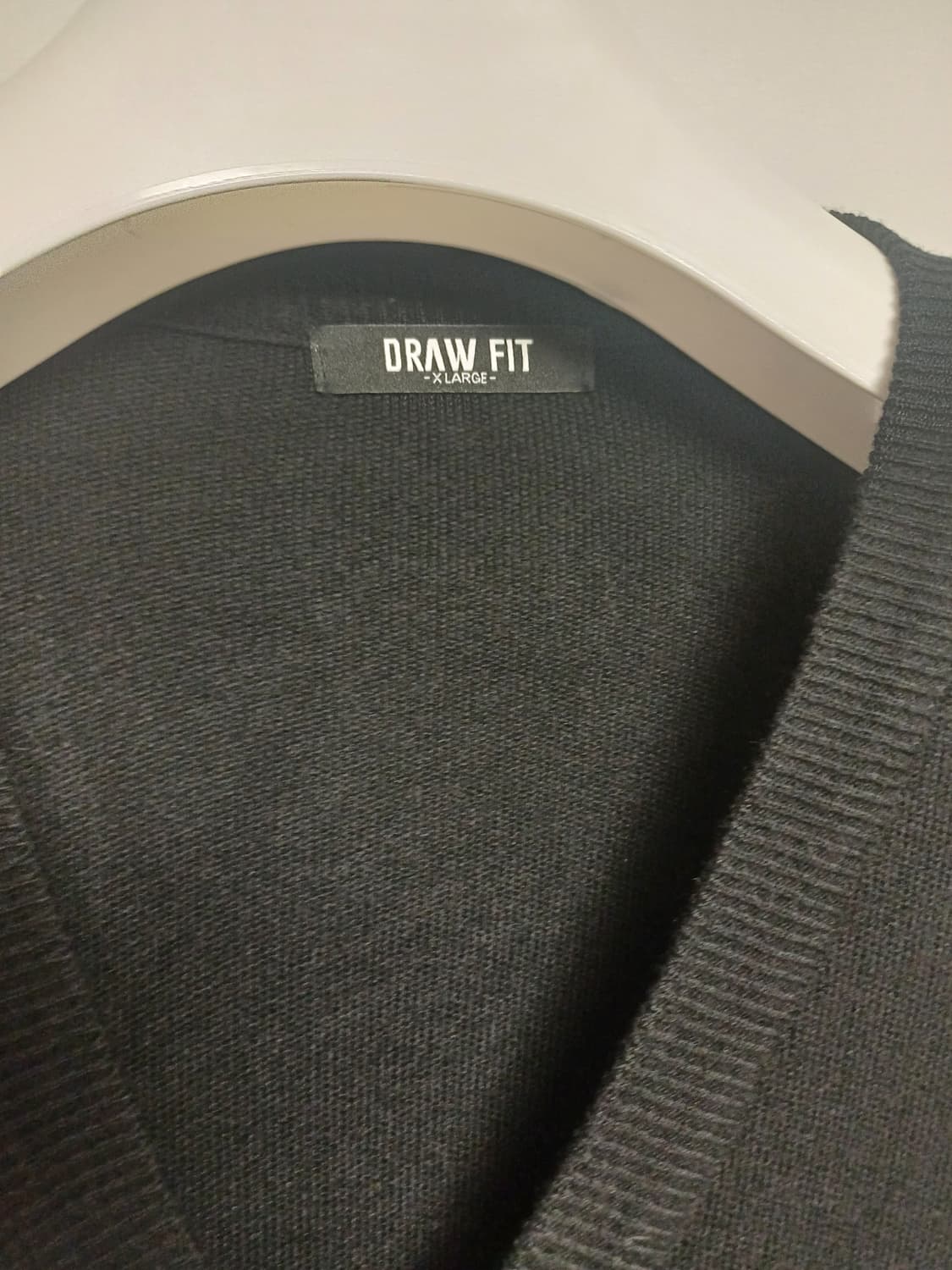 드로우핏 캐시나일론 블렌드 세미오버 가디건 (블랙) 상품이미지5