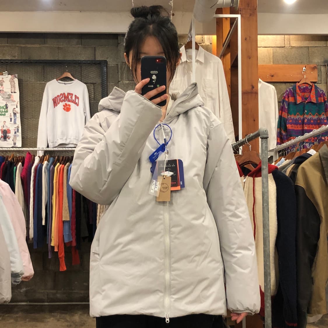 (새상품) 스톤소프트 경량 후드 패딩 점퍼 상품이미지2