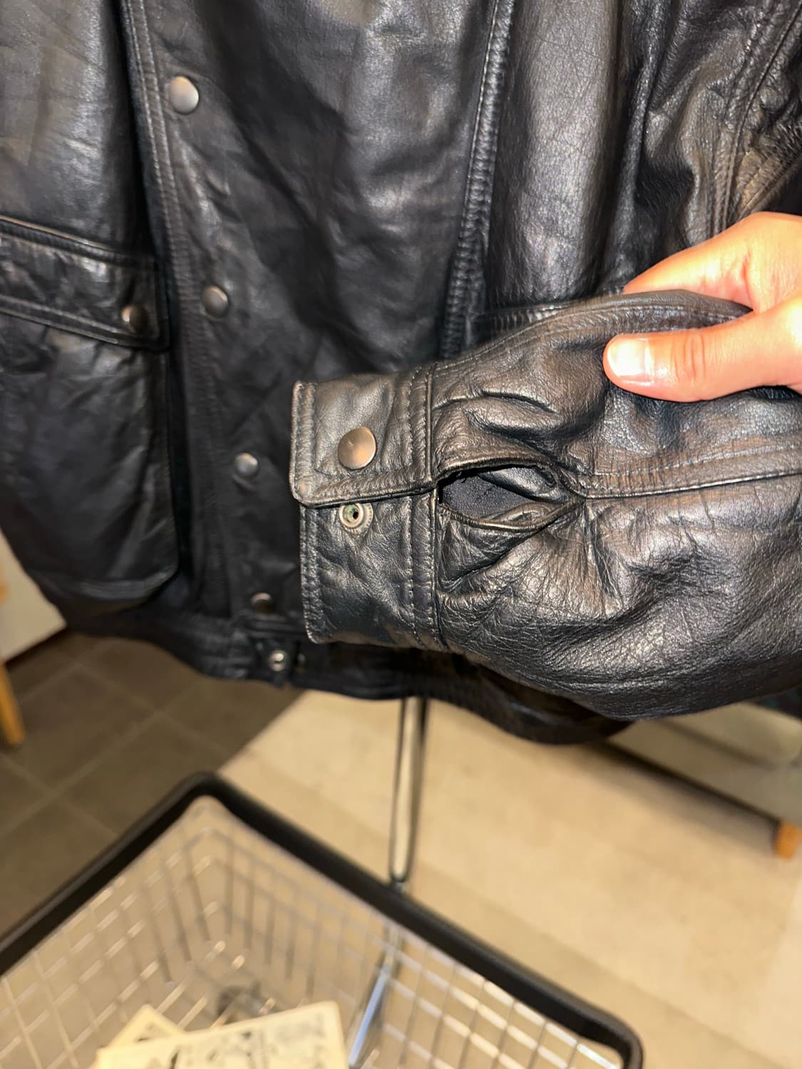 90’s Japanese leather aged rider jacket 상품이미지7