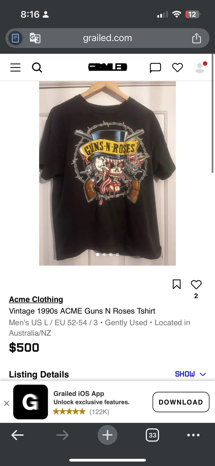 GUNS N Roses OG 90s 티셔츠 상품이미지8