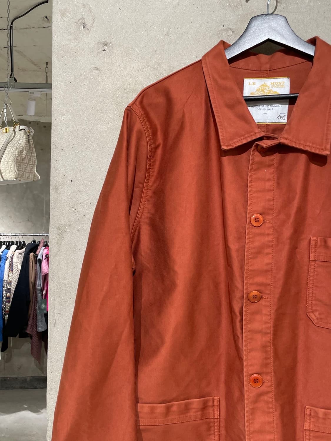 르몽생미셸 레디쉬 브라운 코튼 오버 워크 자켓 상품이미지2