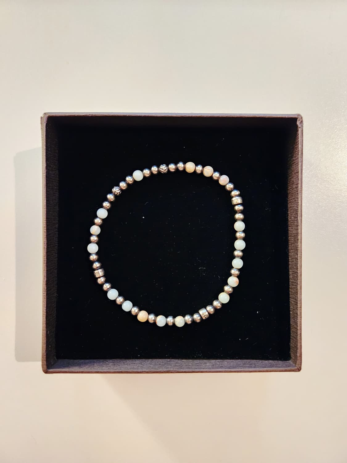 이노피릿 수산석 스카이블루 원석 팔찌 20.5cm 상품이미지2